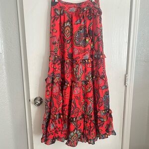 FARM RIO for Anthroplogie Red Skirt
